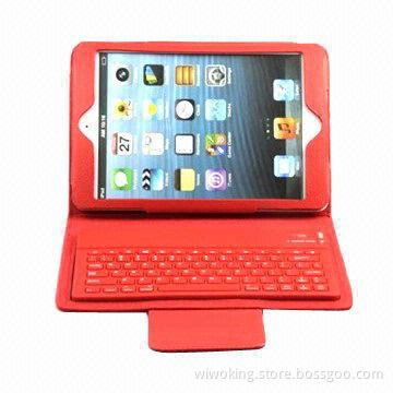 Bluetooth keyboard with PU leather cover case, for iPad mini